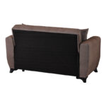 2-seater sofabed Modesto with storage space brown fabric 153x84x86cm - Image 6