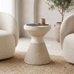 Vartio MGO cream side table D49x66cm