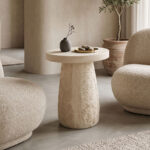 Morena MGO cream side table D50x61.5cm