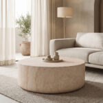 Ingendo MGO travertine look coffee table D90x33cm