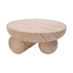 Coffee table Mikawa MGO travertine look D70x34cm - Image 2