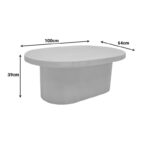 Coffee table Vooge MGO cream 100x64x39cm - Image 5