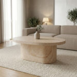 Coffee table Vooge MGO travertine look 100x64x39cm