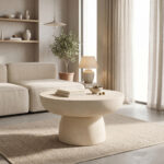 Coffee table Nuebo MGO cream D70x40cm
