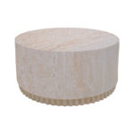 Tierra coffee table, travertine look MGO, D75x37cm - Image 2