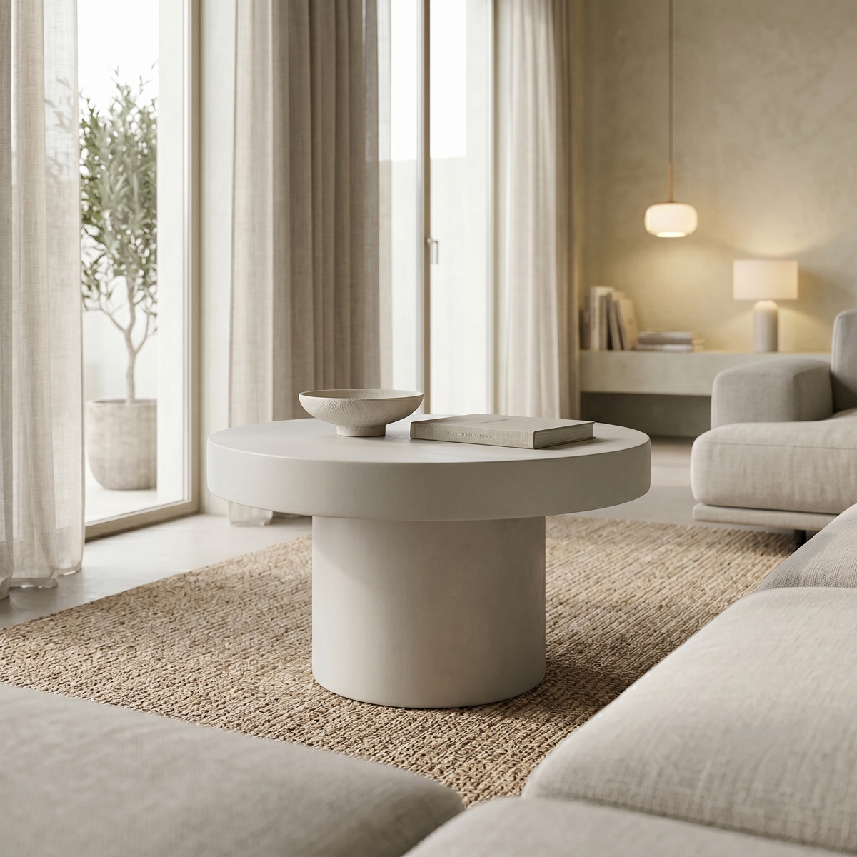 419-000022 Coffee table Umbra MGO light grey D64.5x43cm - Слика 1