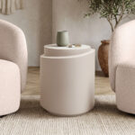 Fortox MGO cappuccino side table D40x49.5cm