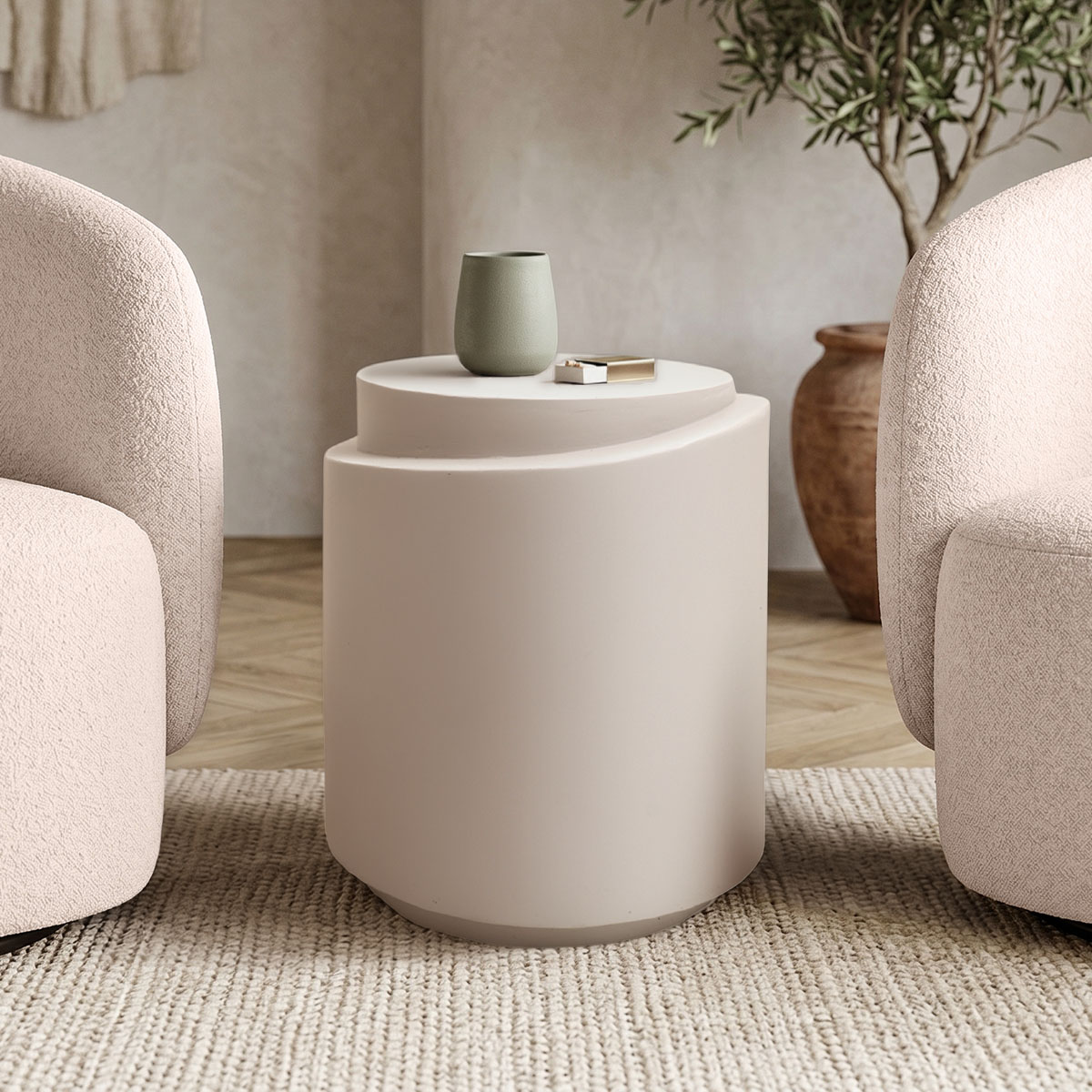 419-000025 Fortox MGO cappuccino side table D40x49.5cm - Image 1