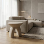 Siale MGO mocha side table D40x37cm