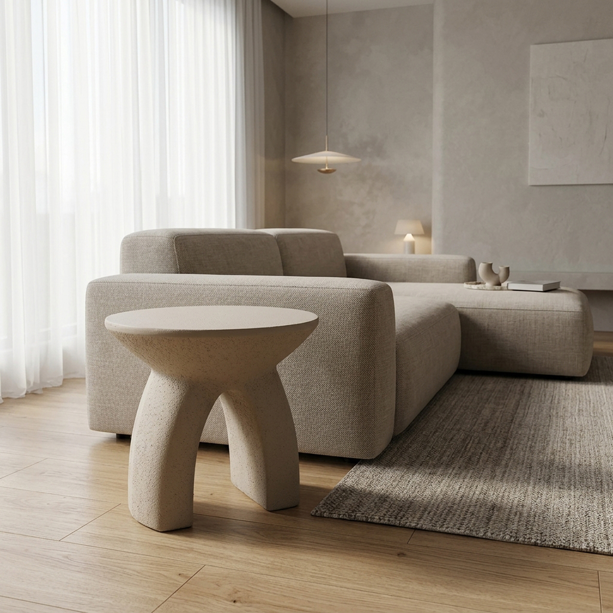 419-000026 Siale MGO mocha side table D40x37cm - Слика 1