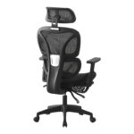 Manager's office chair with footrest Corus mesh black 62x69x125-135cm - Слика 2