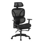 Manager's office chair with footrest Corus mesh black 62x69x125-135cm