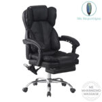 Director's office chair with footrest and massage Ekse pu black 64.5x75x109-119cm