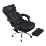 Director's office chair with footrest and massage Ekse pu black 64.5x75x109-119cm - Image 3