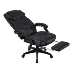 Director's office chair with footrest Garnut pu black 69x75x116-126cm - Слика 2