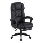 Director's office chair with footrest Garnut pu black 69x75x116-126cm