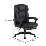 Director's office chair with footrest Garnut pu black 69x75x116-126cm - Слика 5