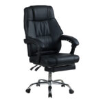 Director's office chair with footrest Vimmi pu black 60x62.5x102-112cm