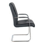 Biani guest chair black pu-chrome leg 57.7x70x101cm - Image 2