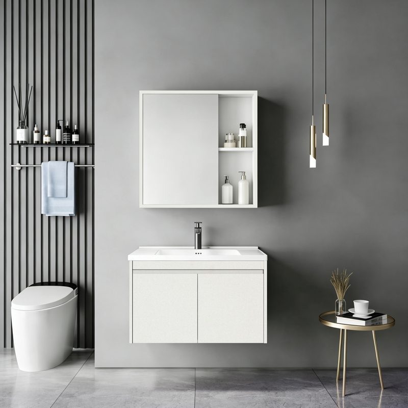 425-000006 Sinkea white countertop with sink and mirror - Image 1