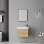 Renza oak countertop with sink and mirror
