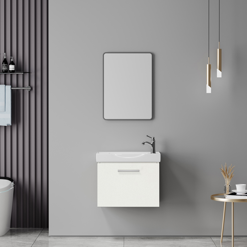 425-000014 Renza white countertop with sink and mirror - Image 1
