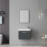 Renza anthracite countertop with sink and mirror