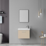 Renza cappuccino countertop with sink and mirror