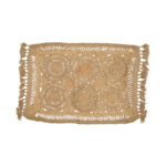Rug Adena jute with fringes in natural color 180x120cm