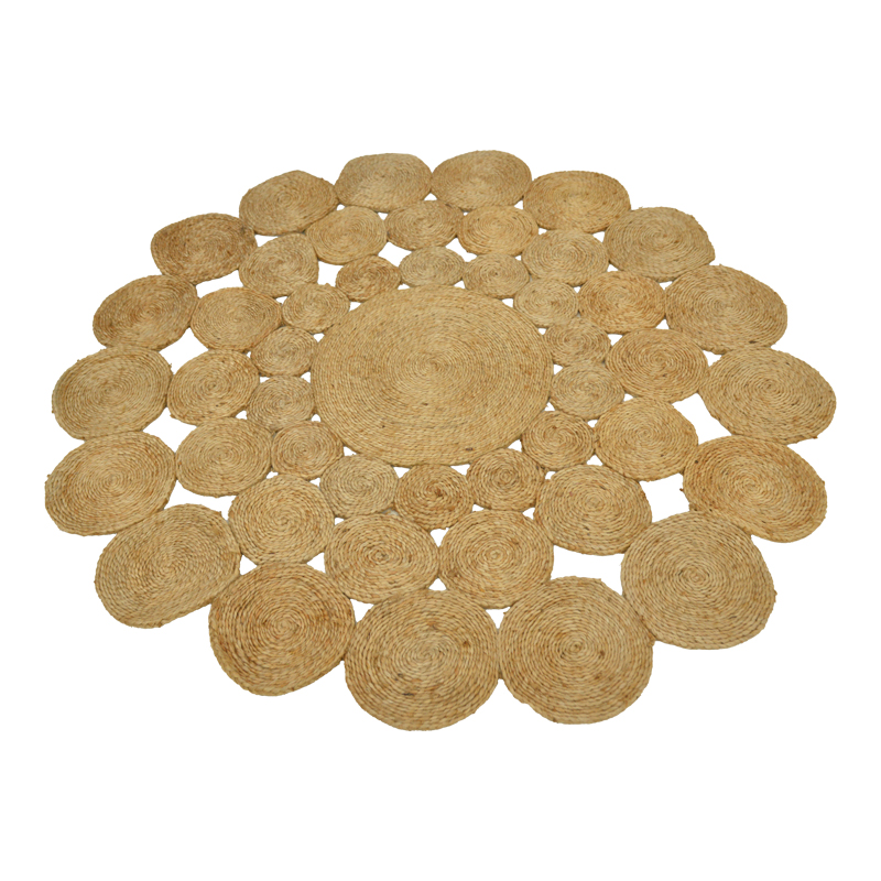 432-000009 Rug Lekta jute in natural color D150cm - Image 1