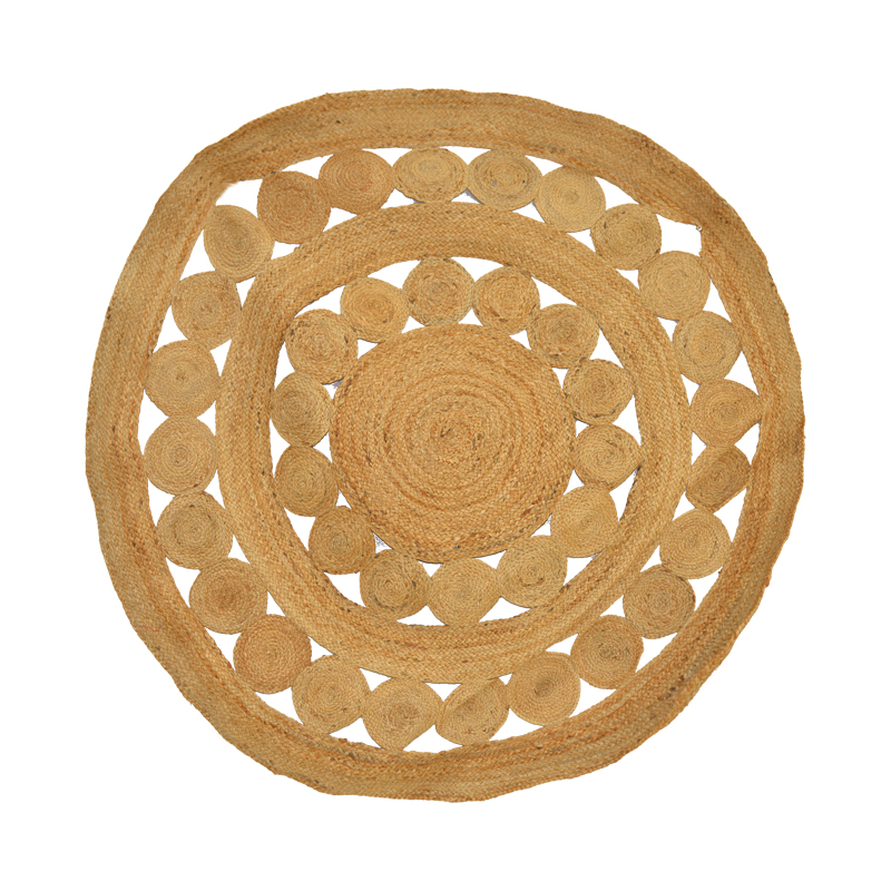 432-000014 Rug Venia jute in natural color D120cm - Image 1