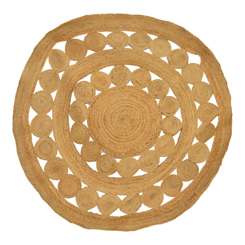 432-000015 Rug Venia jute in natural color D150cm - Image 1