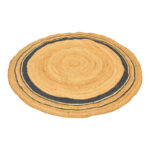 Rug Regaleto jute in black and natural color D150cm