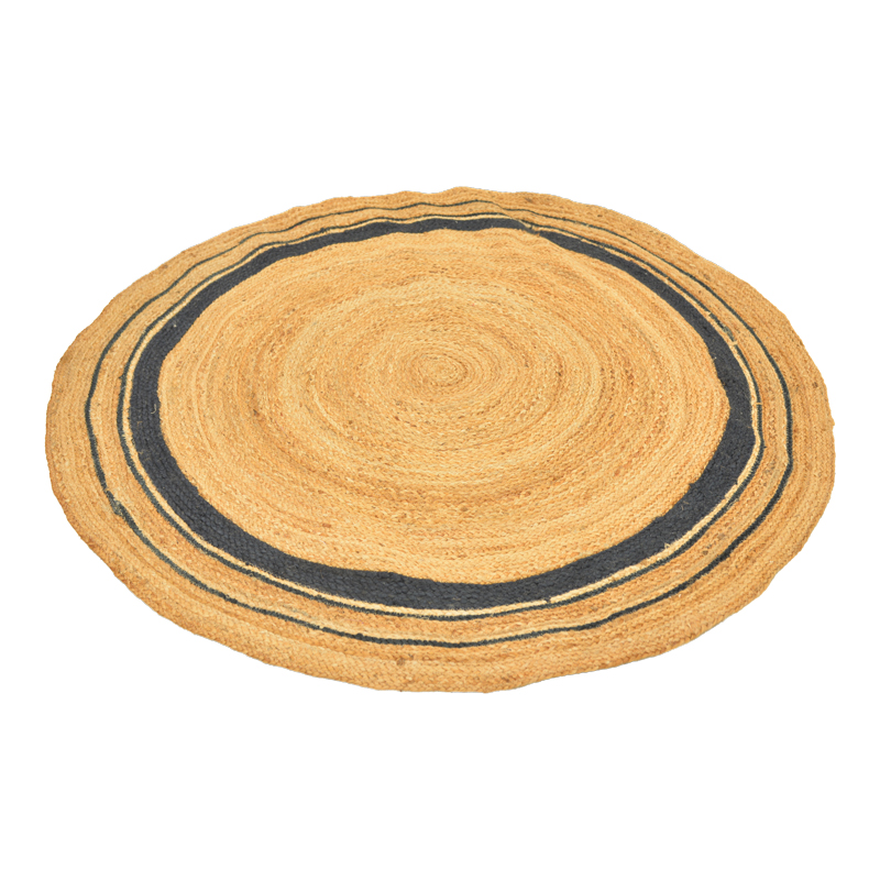 432-000017 Rug Regaleto jute in black and natural color D150cm - Image 1
