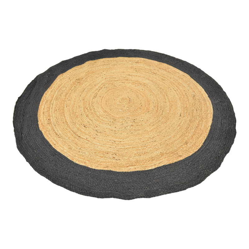 432-000018 Rug Tefeton jute in black and natural color D150cm - Image 1