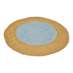 Rug Tefeton jute in blue and natural color D150cm