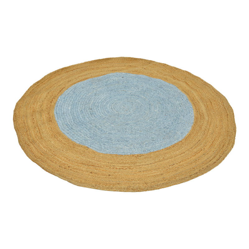 432-000019 Rug Tefeton jute in blue and natural color D150cm - Image 1