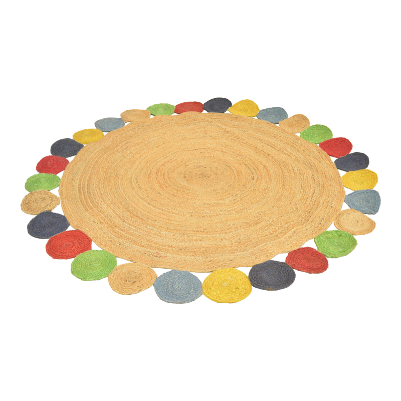 432-000020 Rug Leldo multicolor jute D150cm - Image 1
