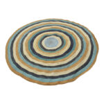 Rug Ourdia blue and natural color jute D150cm