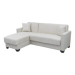 Corner sofa bed reversible with storage space Stashio cream fabric 202x143x84cm - Image 4
