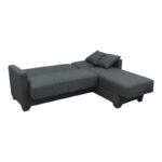Corner sofa bed reversible with storage space Stashio anthracite fabric 202x143x84cm - Image 2