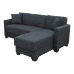 Corner sofa bed reversible with storage space Stashio anthracite fabric 202x143x84cm - Image 6