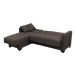 Corner sofa bed reversible with storage space Stashio brown fabric 202x143x84cm - Image 2