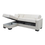 Corner sofa bed reversible with storage space Dumma cream fabric 226x146x86cm - Image 3