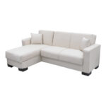 Corner sofa bed reversible with storage space Dumma cream fabric 226x146x86cm - Image 4