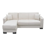 Corner sofa bed reversible with storage space Dumma cream fabric 226x146x86cm - Image 5