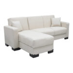 Corner sofa bed reversible with storage space Dumma cream fabric 226x146x86cm - Image 6