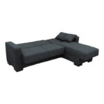 Corner sofa bed reversible with storage space Dumma anthracite fabric 226x146x86cm - Image 2