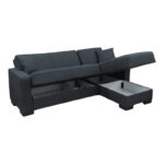 Corner sofa bed reversible with storage space Dumma anthracite fabric 226x146x86cm - Image 3