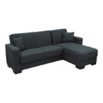 Corner sofa bed reversible with storage space Dumma anthracite fabric 226x146x86cm - Image 4